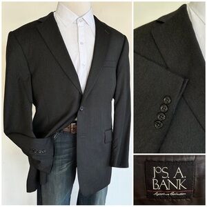 Jos A Bank Mens Sport Coat Blazer Two Button Sport Jacket Size 43R 44R Wool